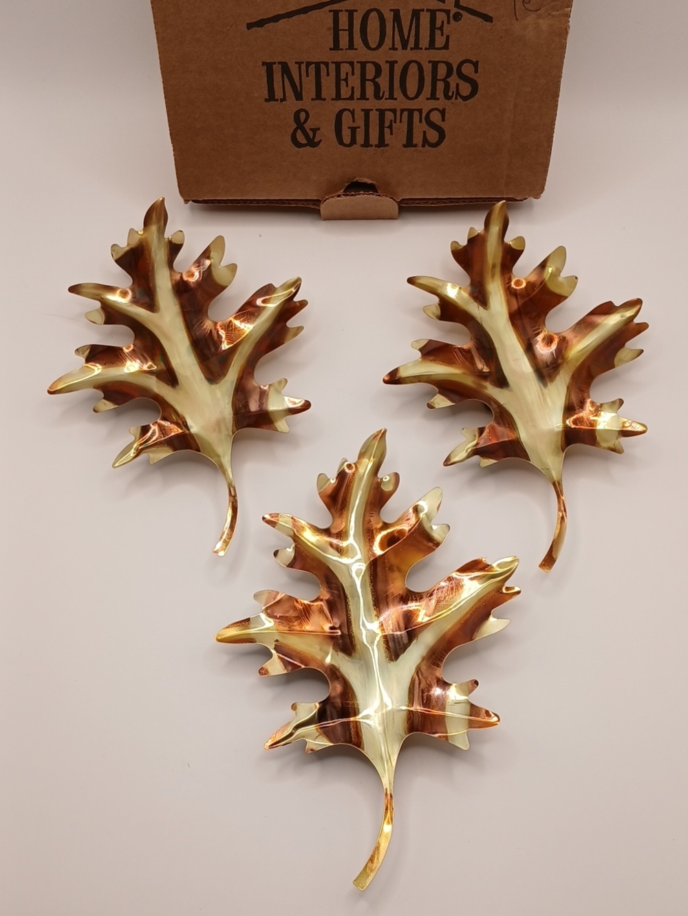 3 Vintage Home Interiors Leaf Wall Decor